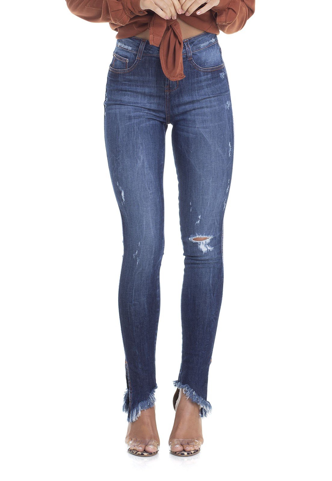 dz2898 calca skinny rasgos denim zero frente crop