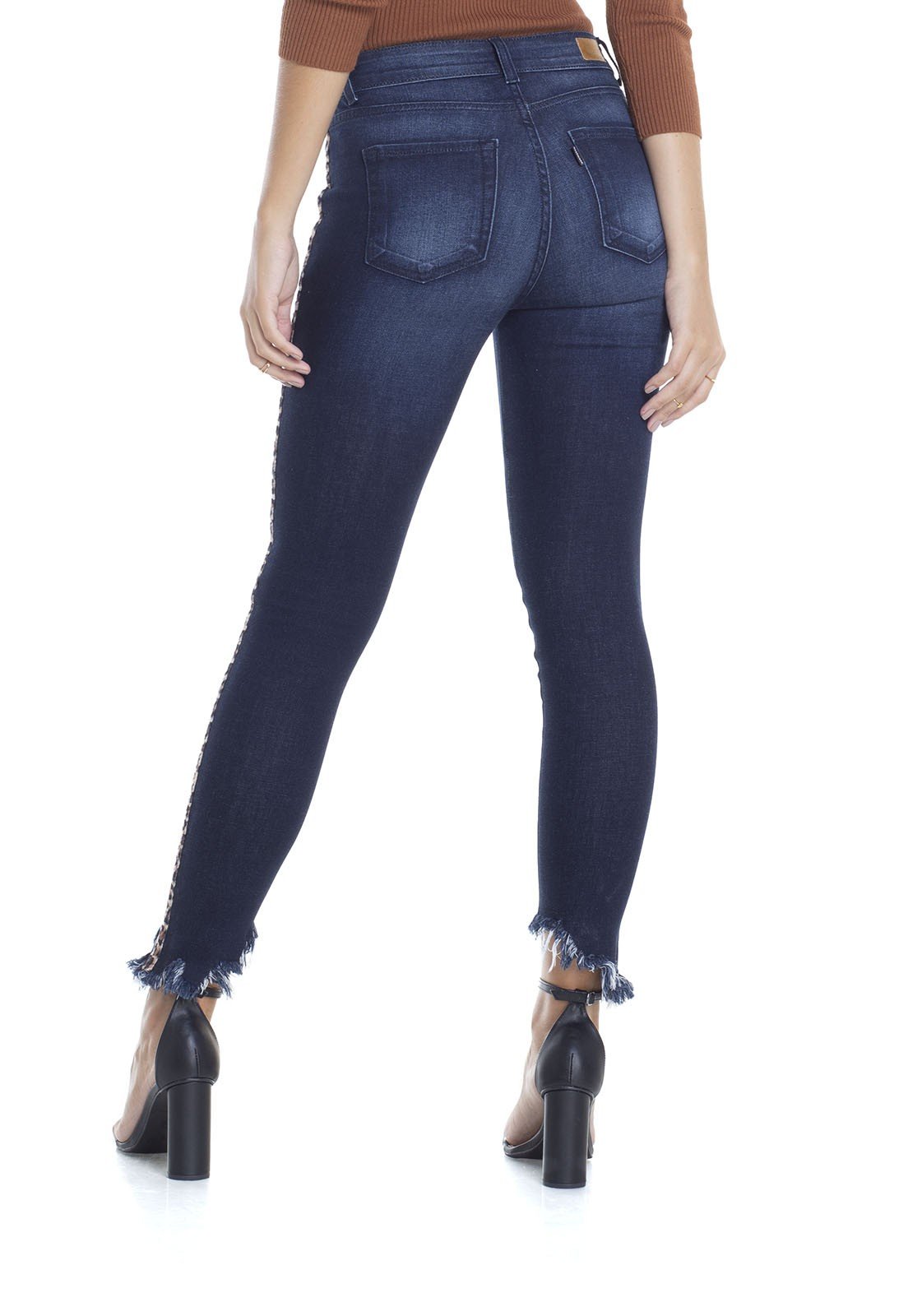 dz2911 calca skinny cigarrete litra onca denim zero costas crop