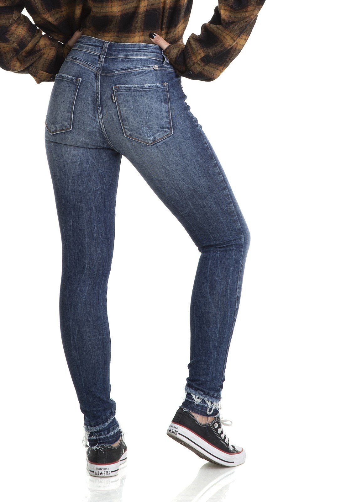 dz2878 calca skinny cigarrete media barra dupla denim zero costas crop