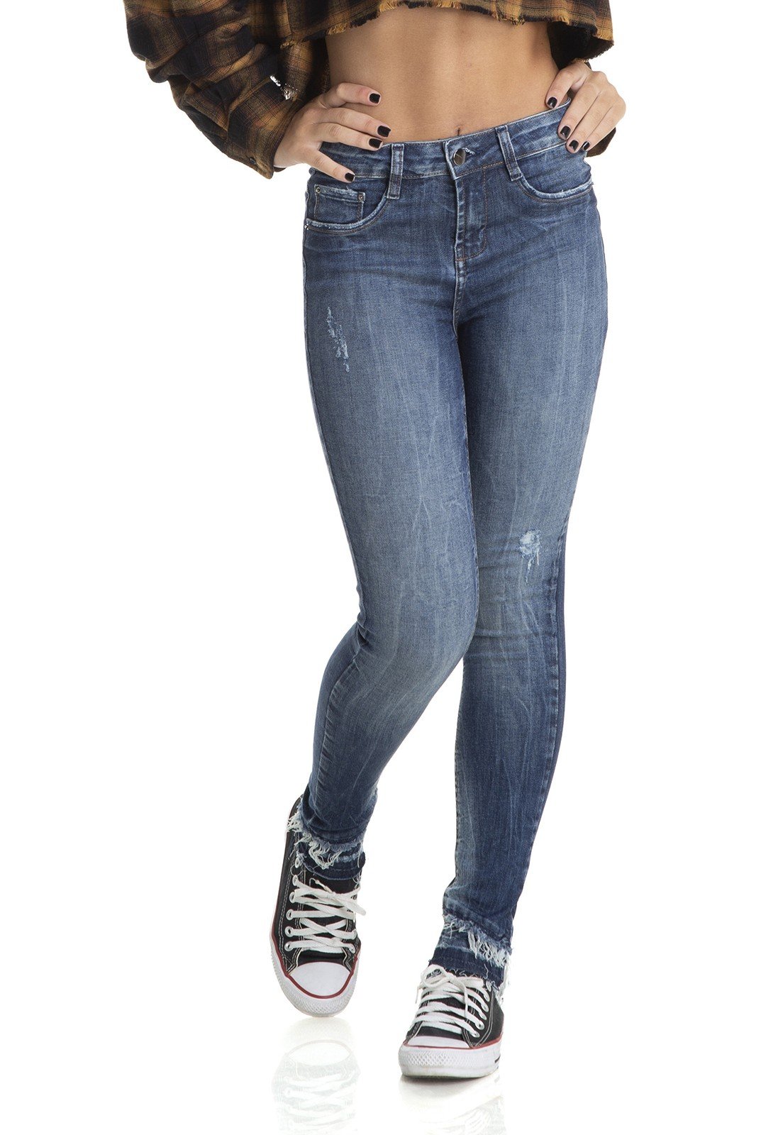dz2878 calca skinny cigarrete media barra dupla denim zero frente crop