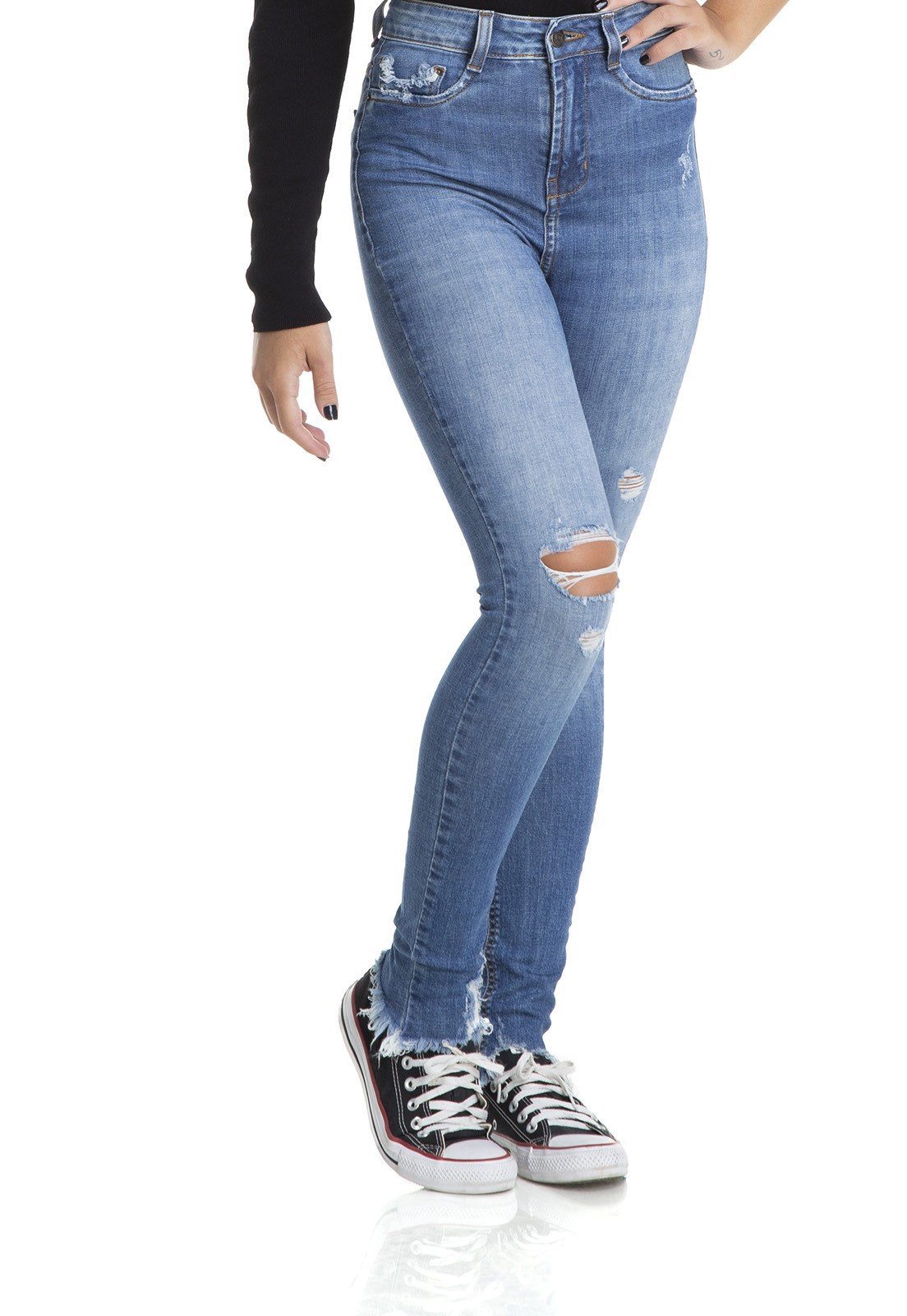 dz2891 calca skinny media rasgos denim zero frente crop