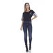 dz2930 calca jeans skinny media escura com linhas contrastantes frente denim zero