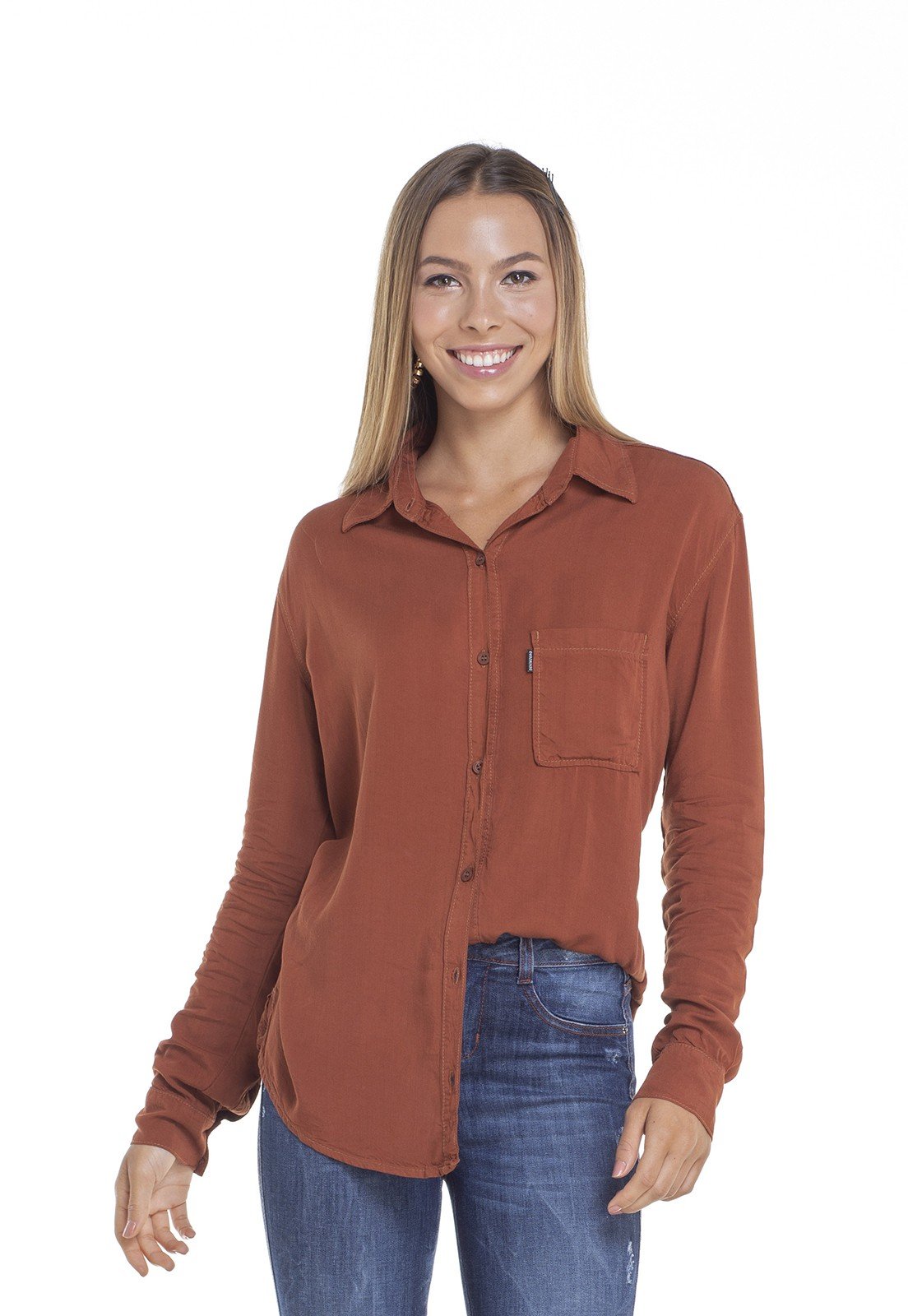 dz11141 camisa oversize cor raposa frente crop denim zero