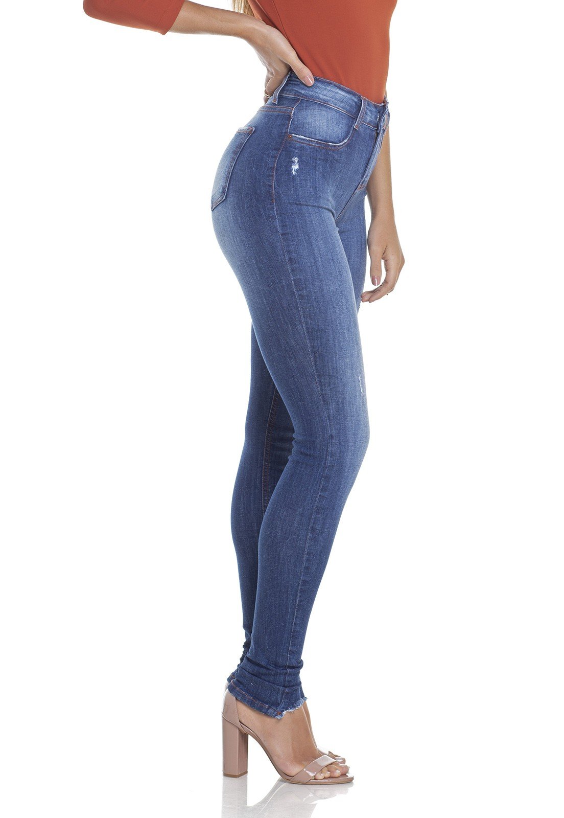 dz2934 calca jeans skinny media com puidos lado prox denim zero