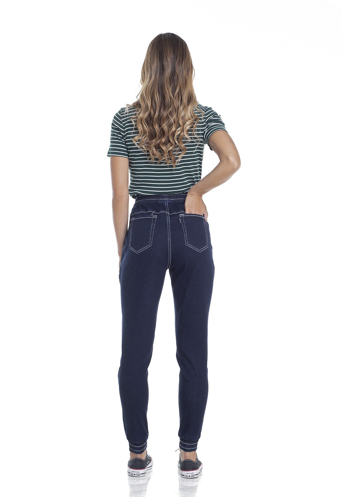 dz2956 calca jeans jogger com cordao costas denim zero