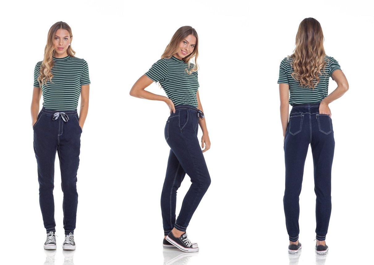 dz2956 calca jeans jogger com cordao tripla denim zero