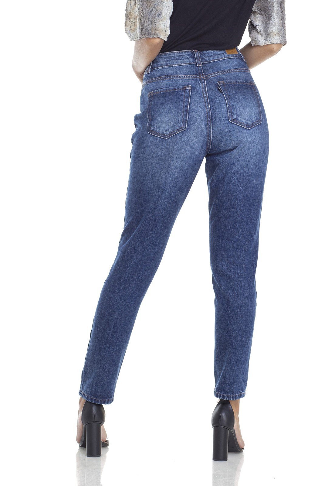 dz2953 calca jeans mom cintura alta costas prox denim zero