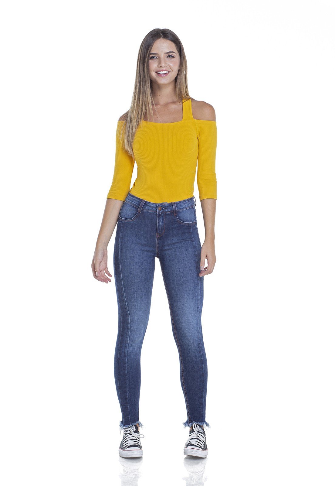 dz2945 calca jeans skinny media cigarrete frente denim zero