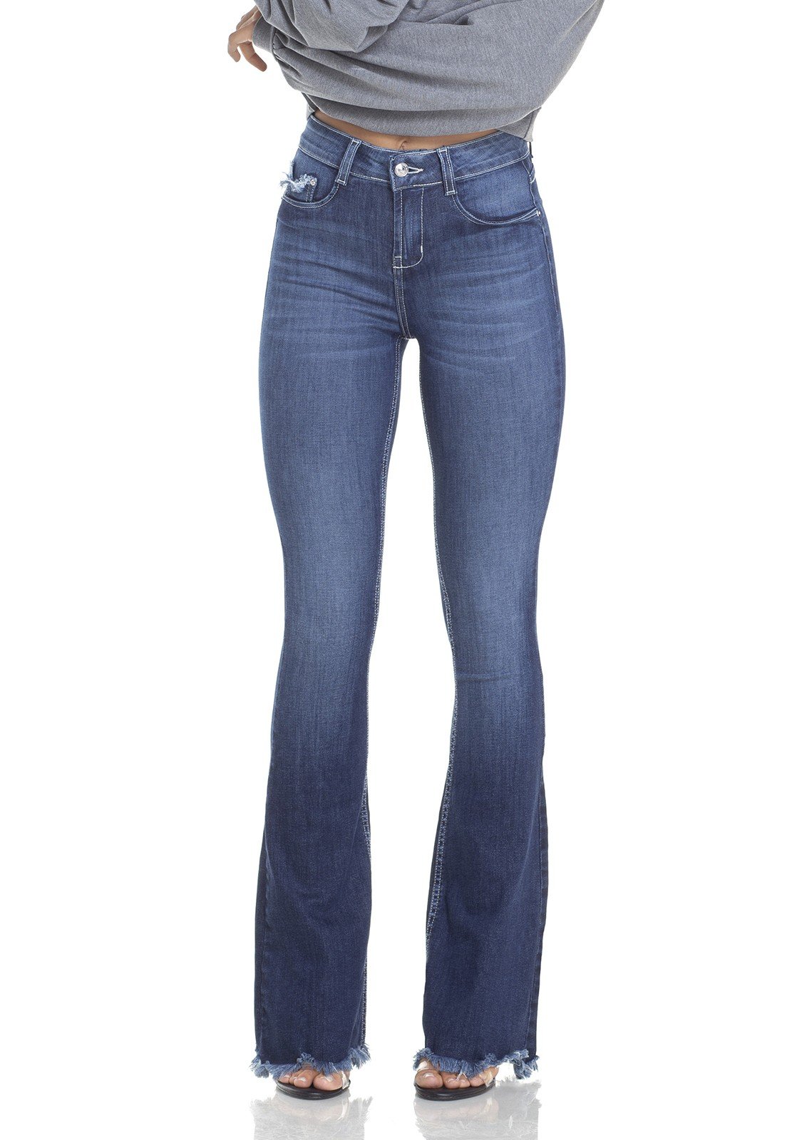 dz2949 calca jeans flare media com bigodes frente prox denim zero