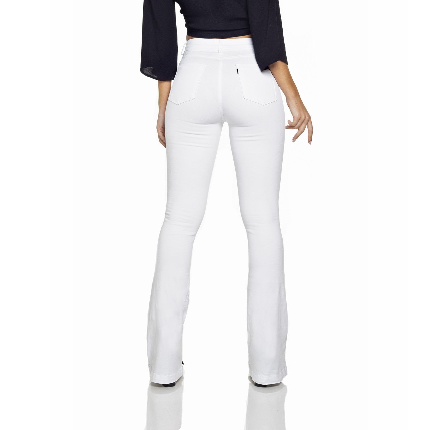 dz2696 12 calca flare media branca costas prox