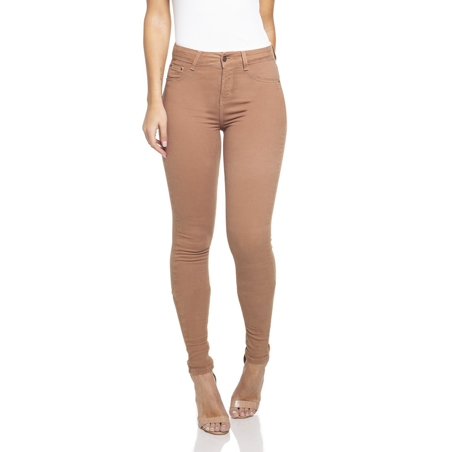 dz2560 12 calca skinny media mascavo frente prox
