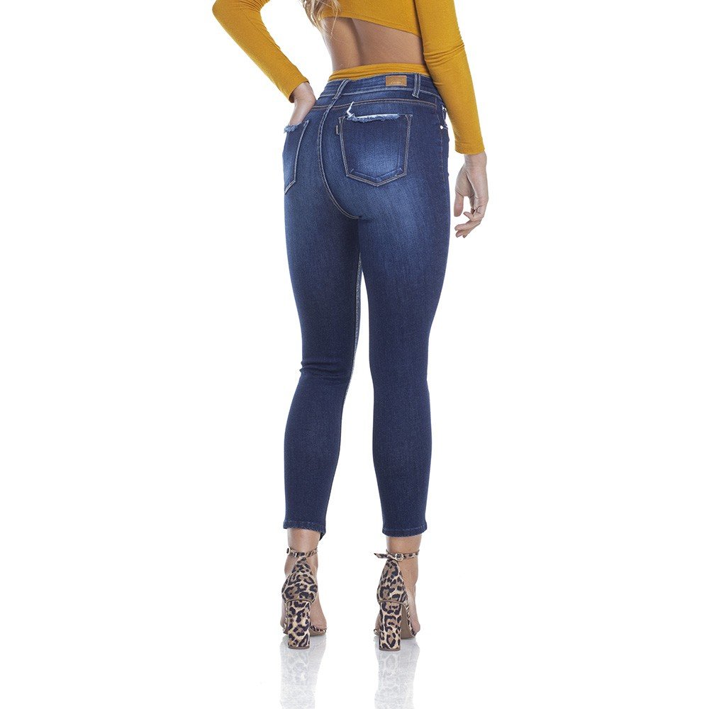 dz2912 calca jeans skinny media cropped ponta na barra costas zattini dz crop