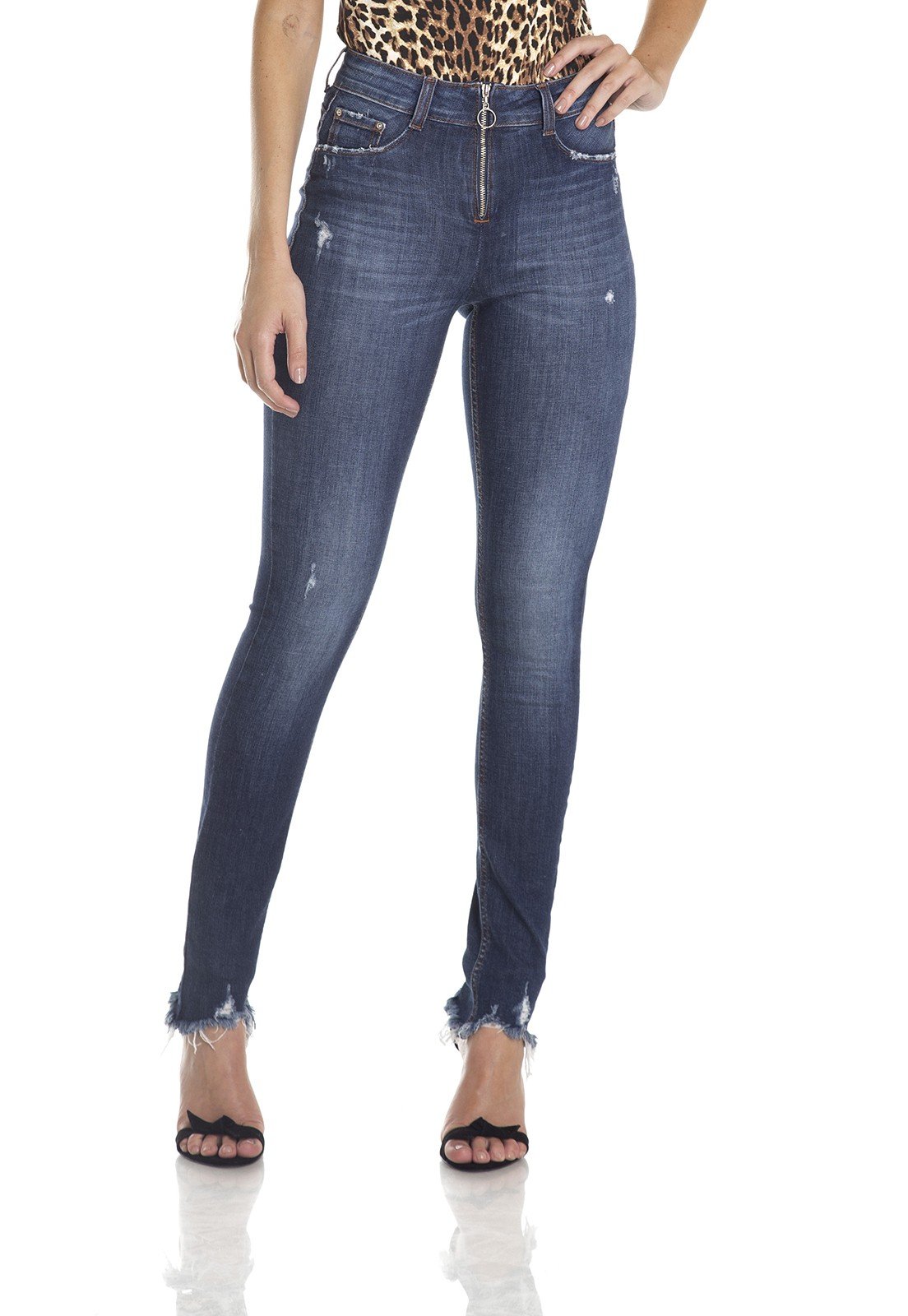 dz2969 calca skinny media ziper frontal frente crop denim zero