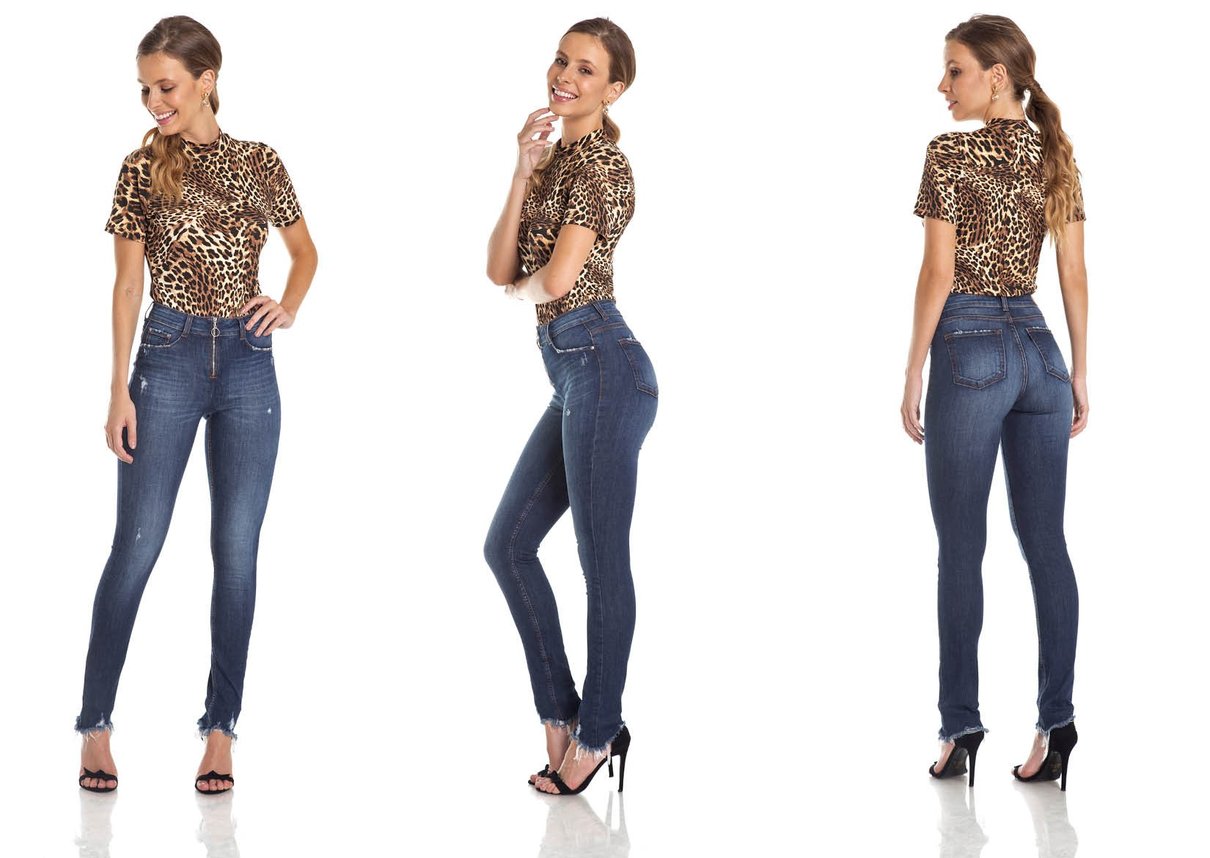 dz2969 calca skinny media ziper frontal trio denim zero