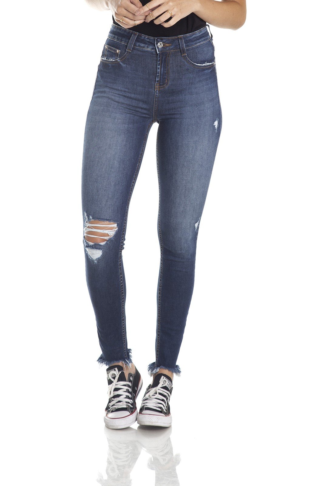 dz2974 calca skinny media cigarrete rasgos frente crop denim zero