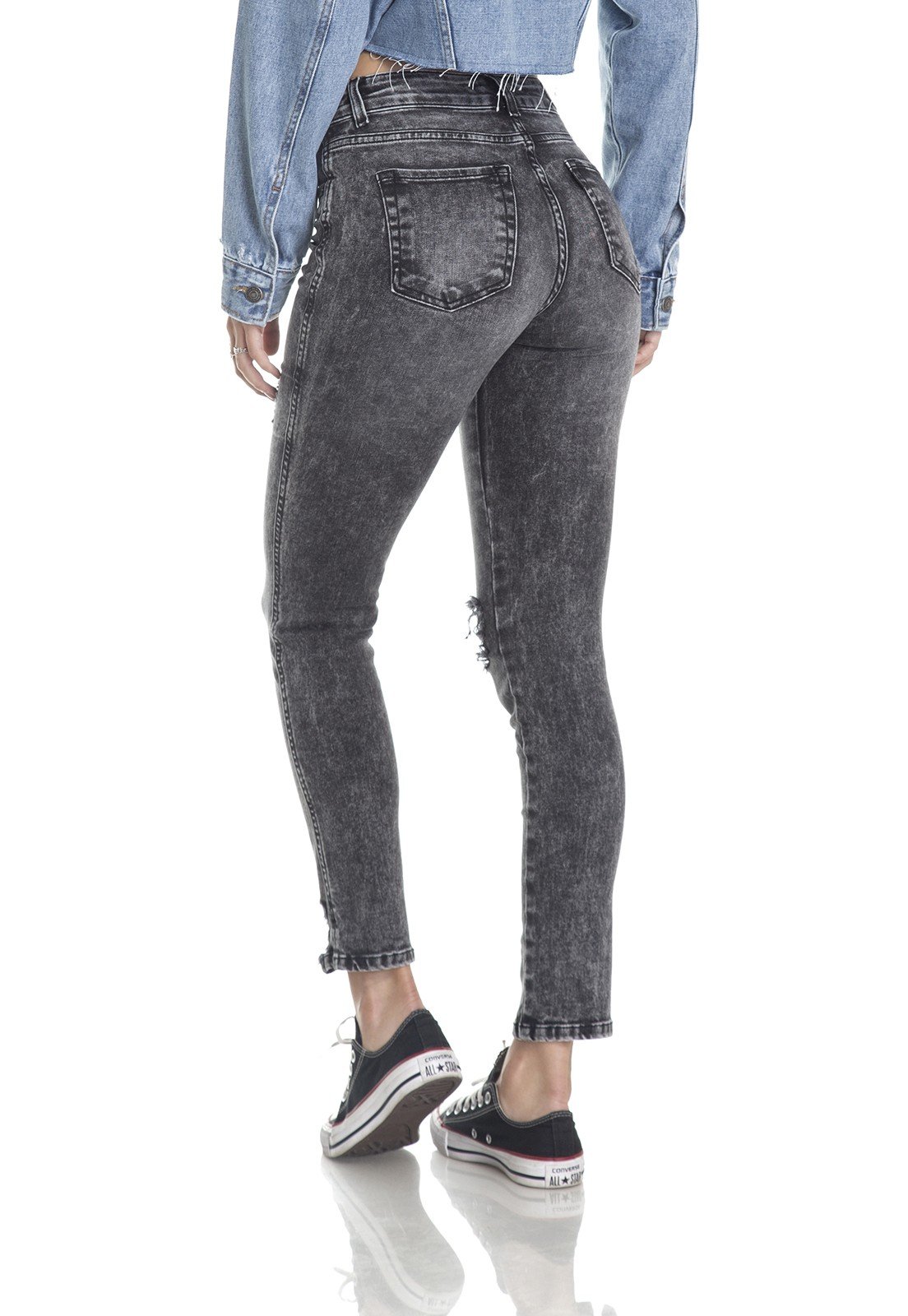 dz2987 calca skinny media cigarrete black jeans rasgos costas crop denim zero