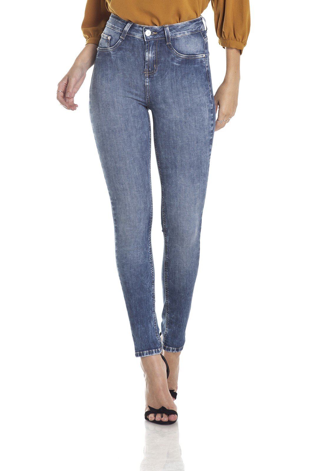 dz2976 calca skinny media cigarrete estonada frente crop denim zero