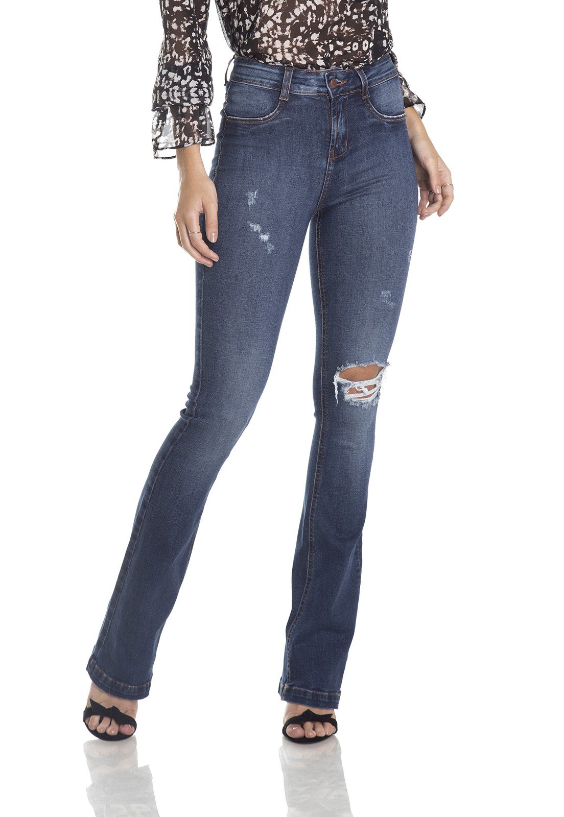 dz2980 calca boot cut media rasgos frente crop denim zero 2