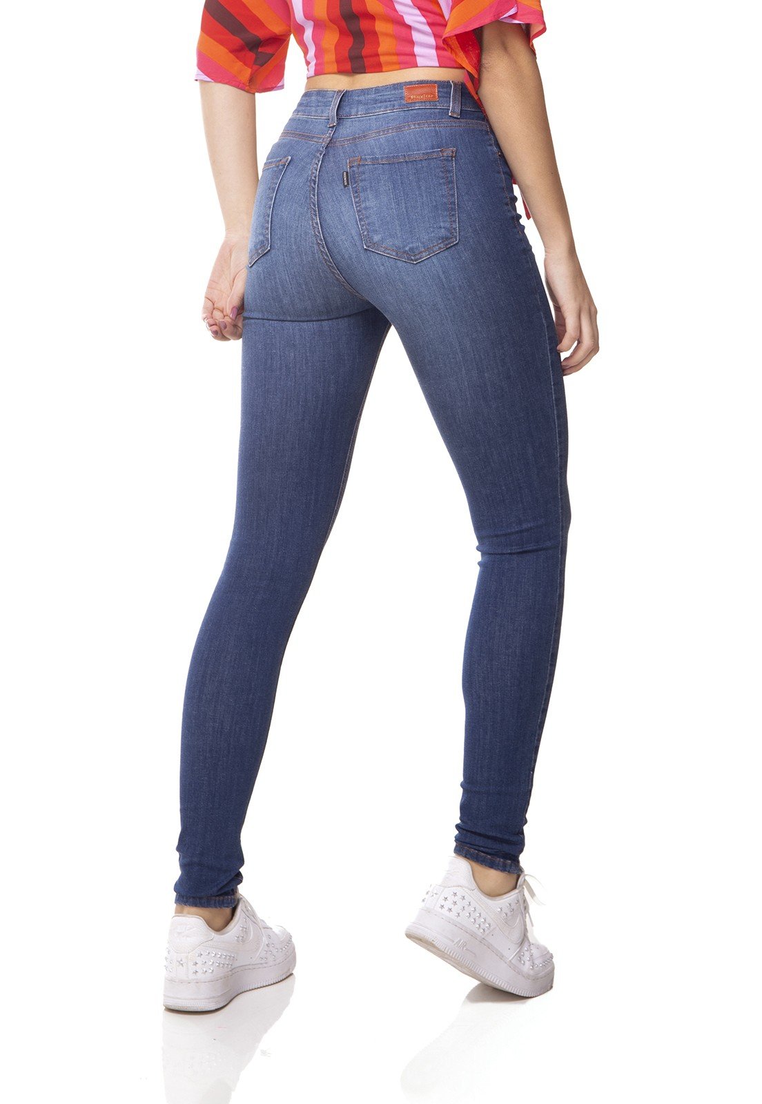 dz2959a calca jeans skinny media jeans medio denim zero costas prox