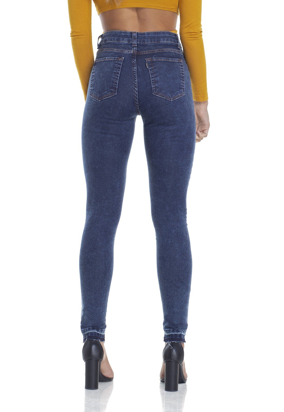 dz2897 calca jeans skinny media cigarrete barra costas crop denim zero