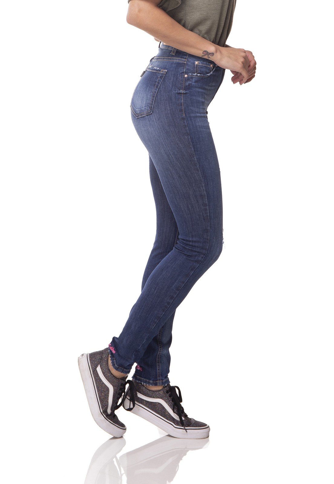 dz3053 calca jeans skinny media cigarrete com puidos denim zero lado prox