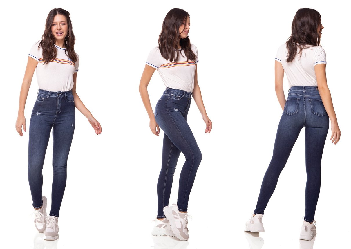 dz3065 calca jeans skinny cintura alta hot pants cigarrete denim zero tripla