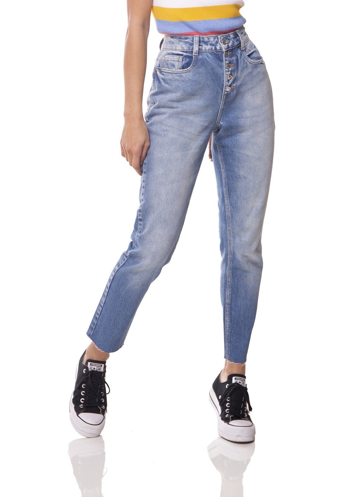 dz3068 calca jeans mom abertura com botoes denim zero frente 01 prox