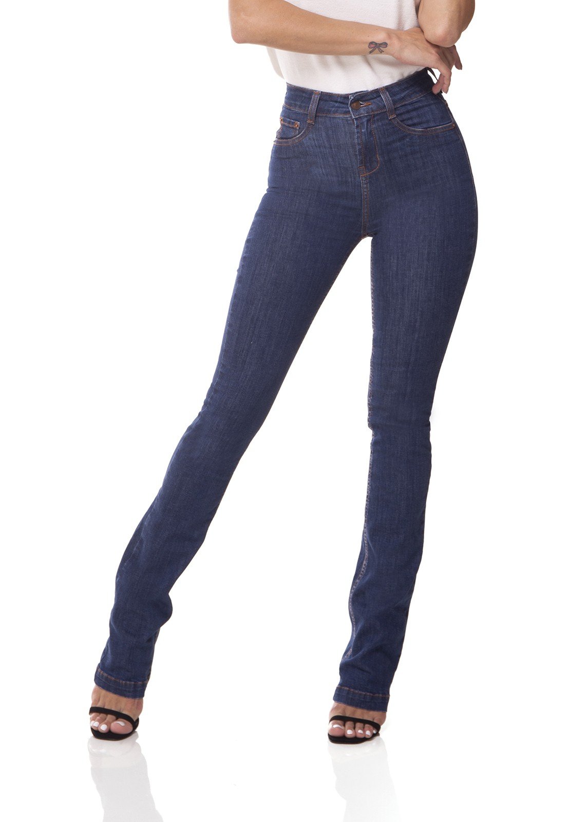 dz3069 b calca jeans boot cut media jeans escuro denim zero frente 02 prox