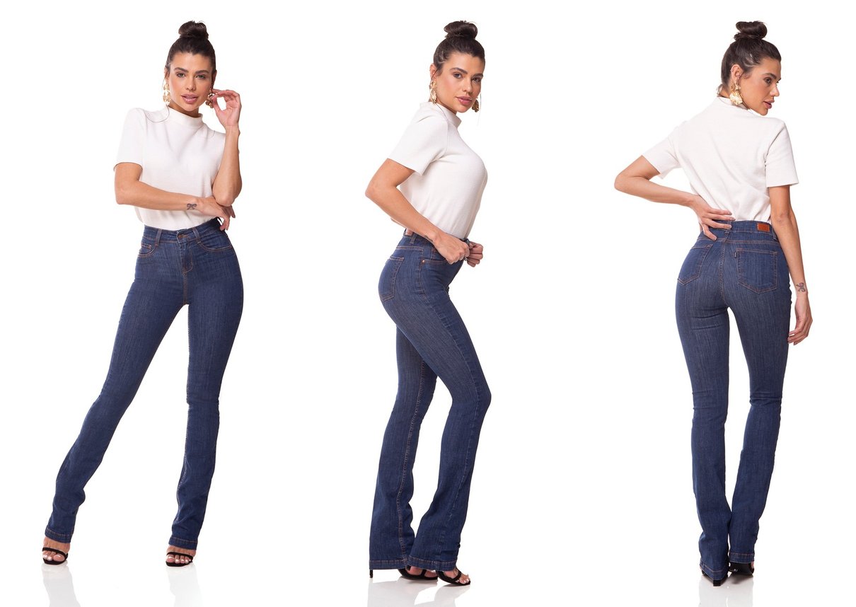 dz3069 b calca jeans boot cut media jeans escuro denim zero tripla