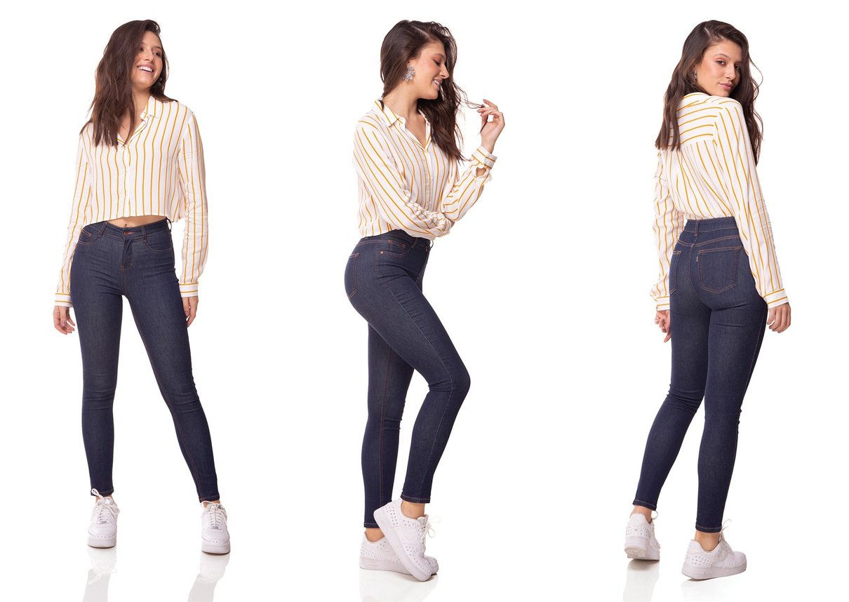 dz3072 calca jeans skinny media cigarrete escura denim zero tripla