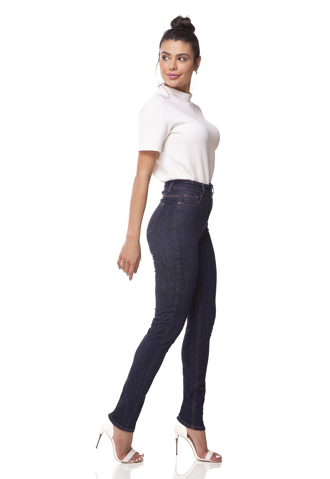 dz3074 calca jeans skinny cintura alta hot pants escura denim zero lado 02