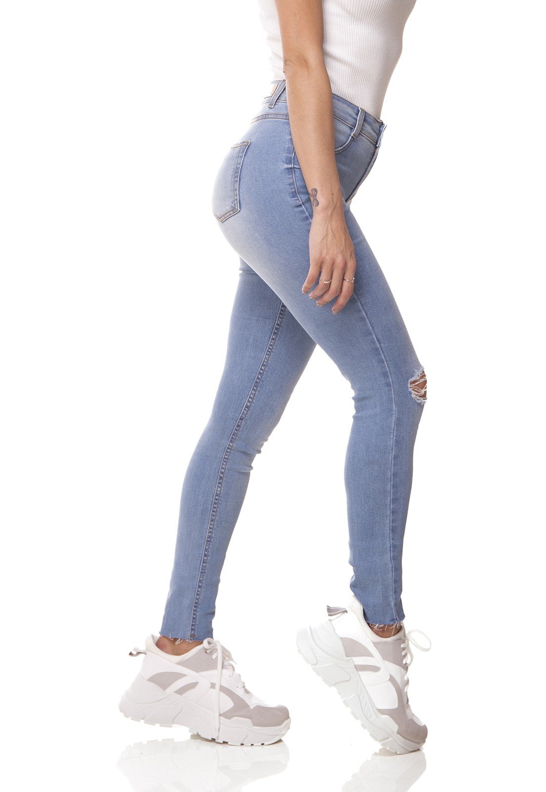 dz2998 calca jeans skinny media com rasgos denim zero lado prox