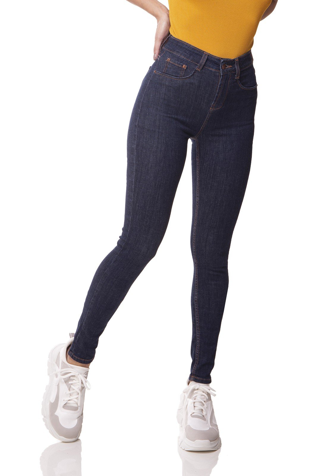 dz2959b calca jeans skinny media jeans escuro denim zero frente prox