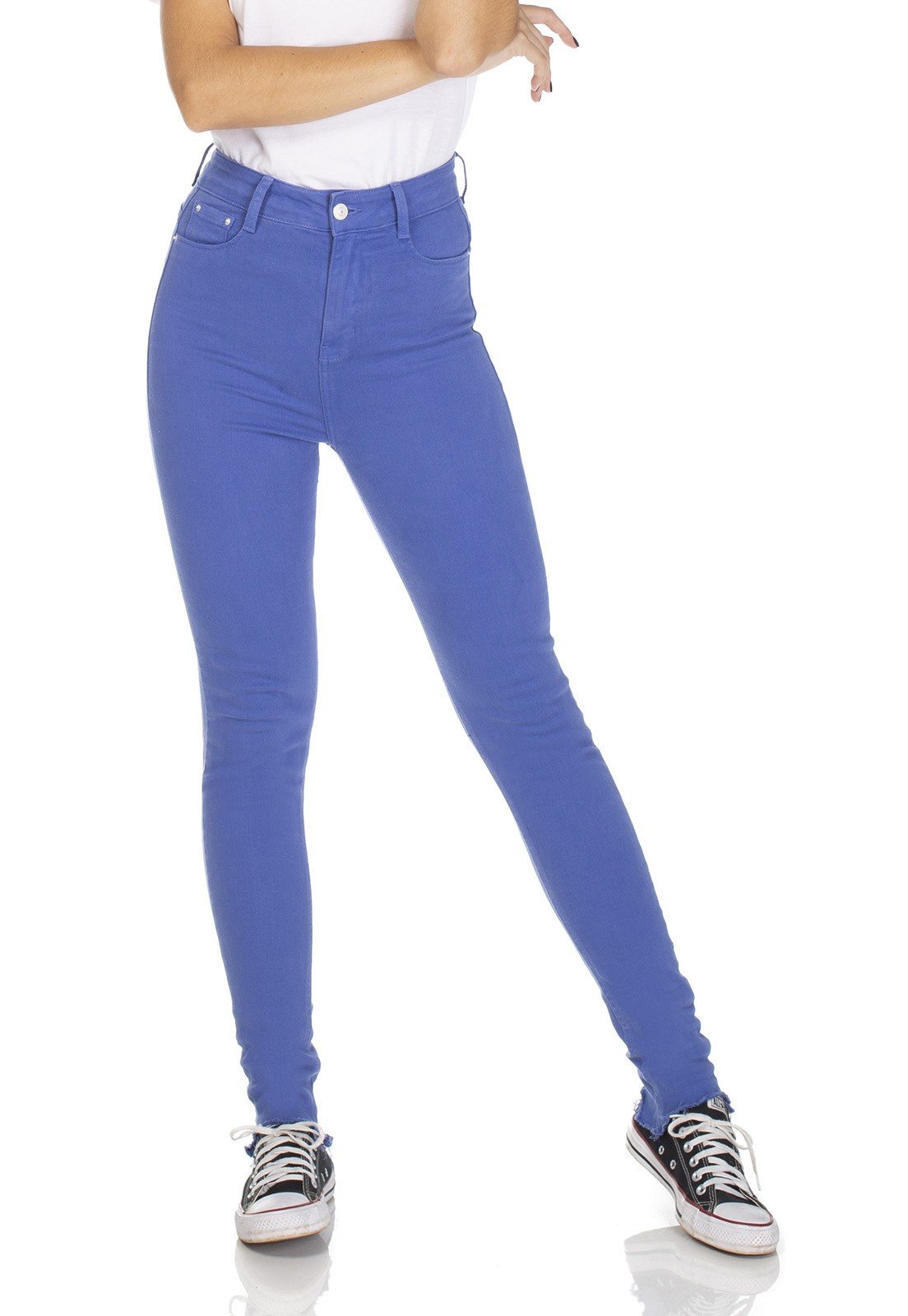 dz3127 calca jeans skiinny cintura alta hot pants azul celeste denim zero frente 01 prox