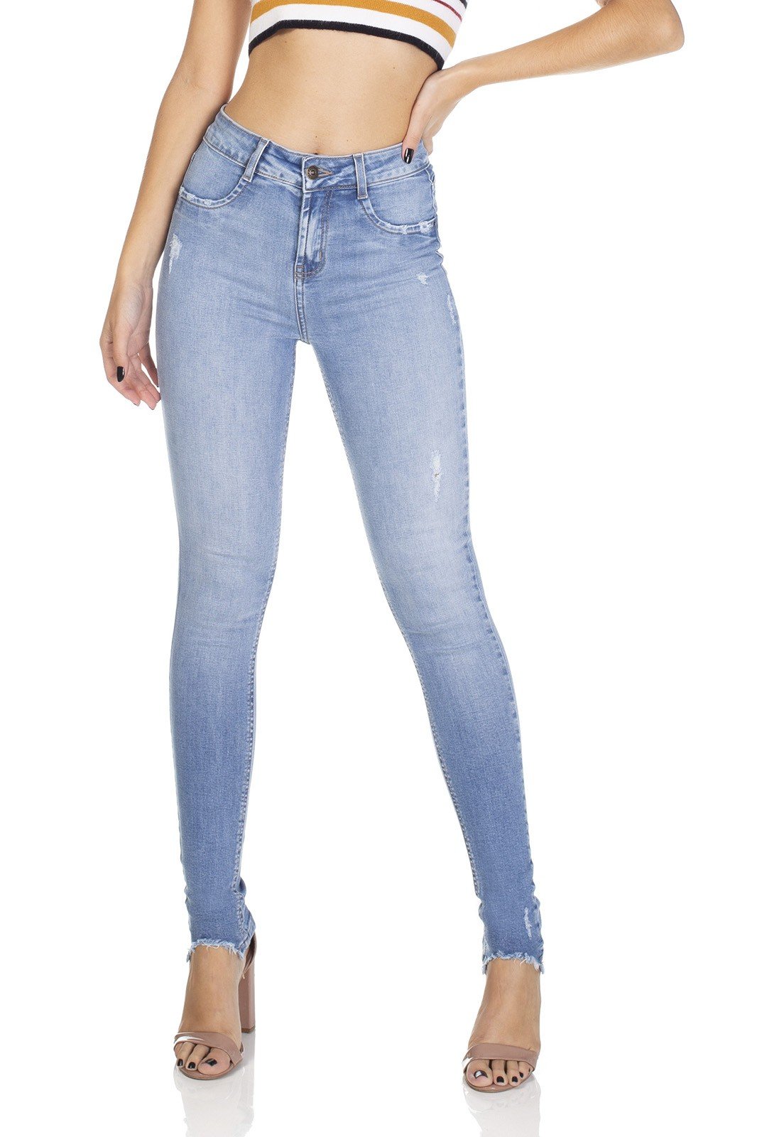 dz3090 calca jeans sinny media clarinha denim zero frente prox
