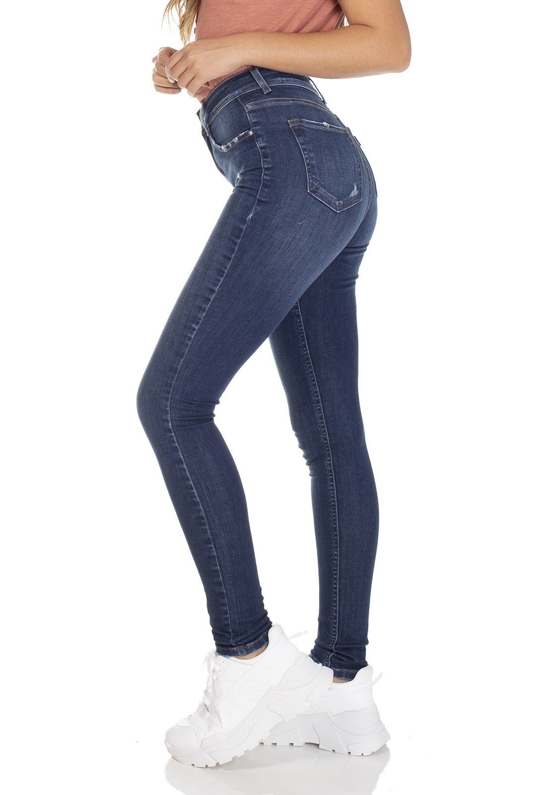 dz3087 calca jeans skinny media com puidos denim zero lado prox