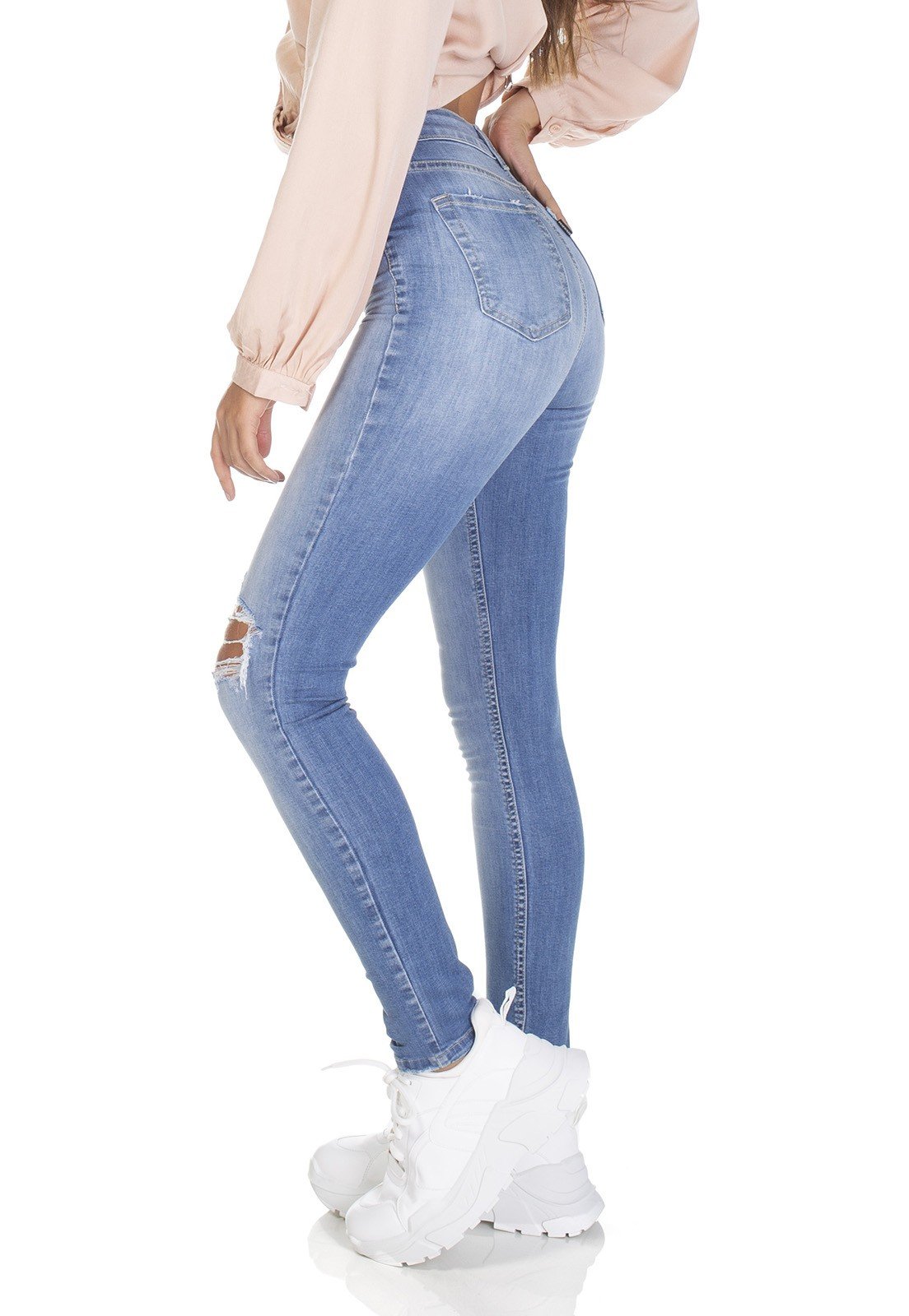 dz3094 calca jeans skinny cigarrete com rasgo denim zero lado 02 prox