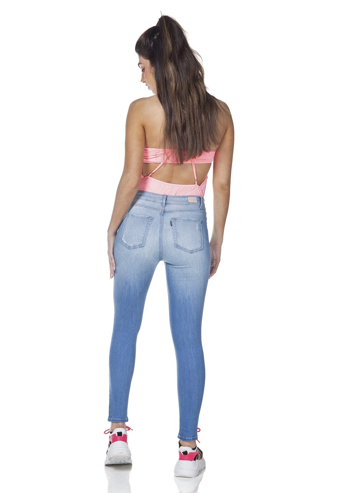 dz3098 calca jeans skinny media cigarrete denim zero costas