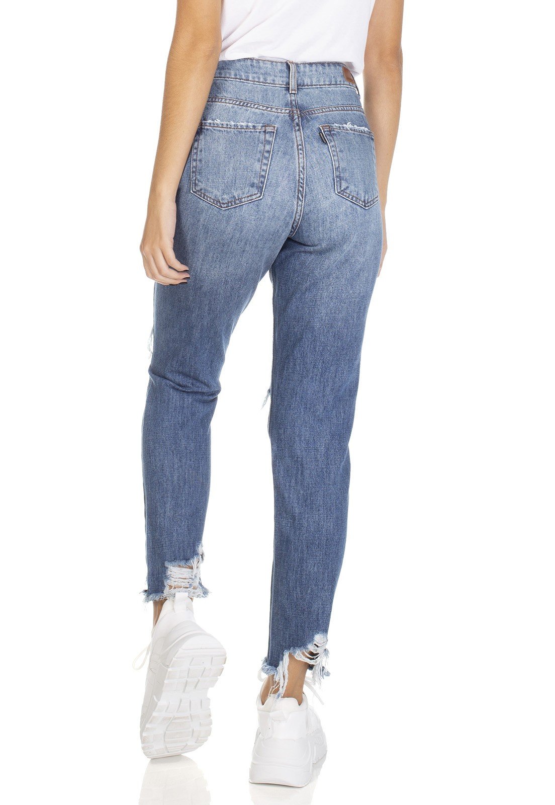 dz3116 calca jeans mom com rasgos denim zero costas prox