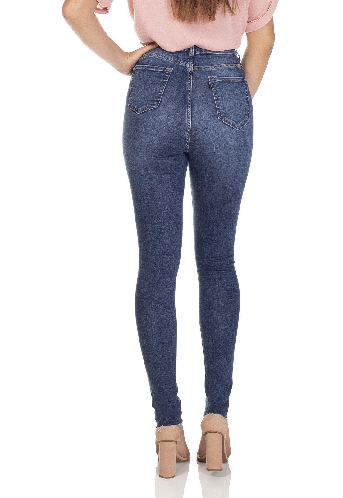 dz3105 calca jeans skinny cintura alta hot pants com ziper denim zero costas prox
