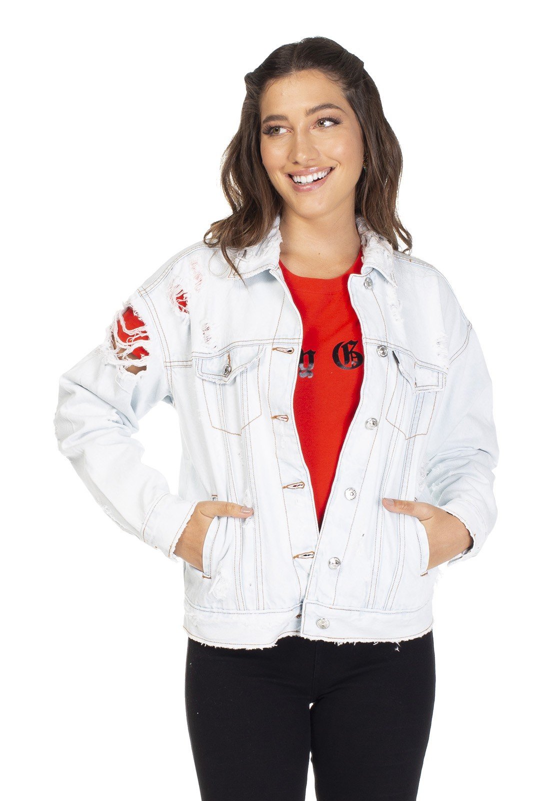 dz9103 jaqueta jeans retro com rasgos denim zero frente 03 prox