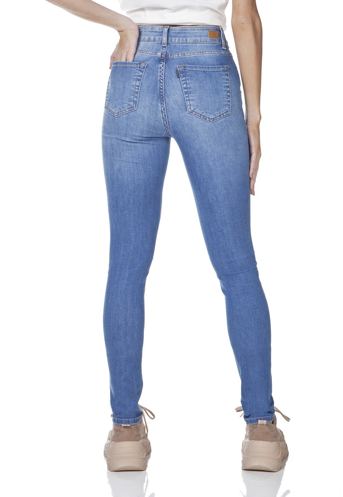 dz3148 calca jeans skinny media bolsos sobrepostos denim zero costas prox