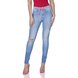 dz3150 calca jeans feminina skinny media com cordao neon denim zero frente prox
