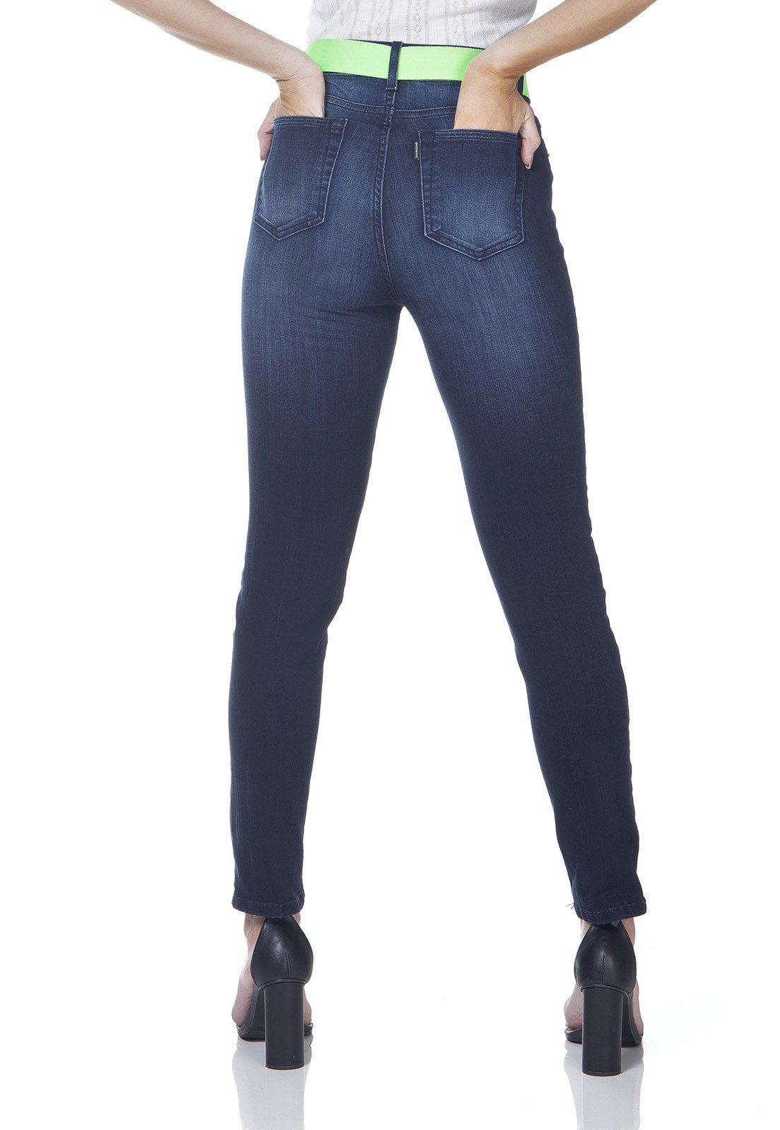 dz3153 calca jeans skinny cigarrete com cinto denim zero costas prox
