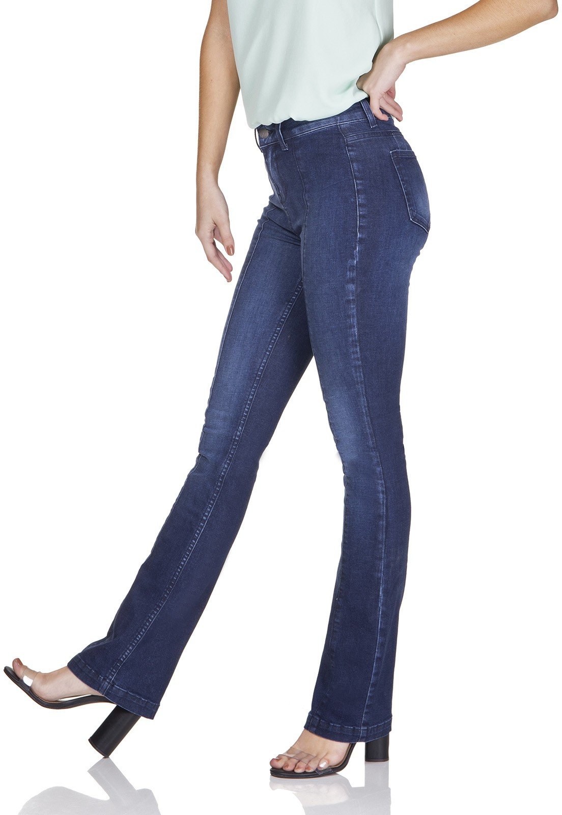 dz3206 calca jeans boot cut recorte frontal denim zero lado prox