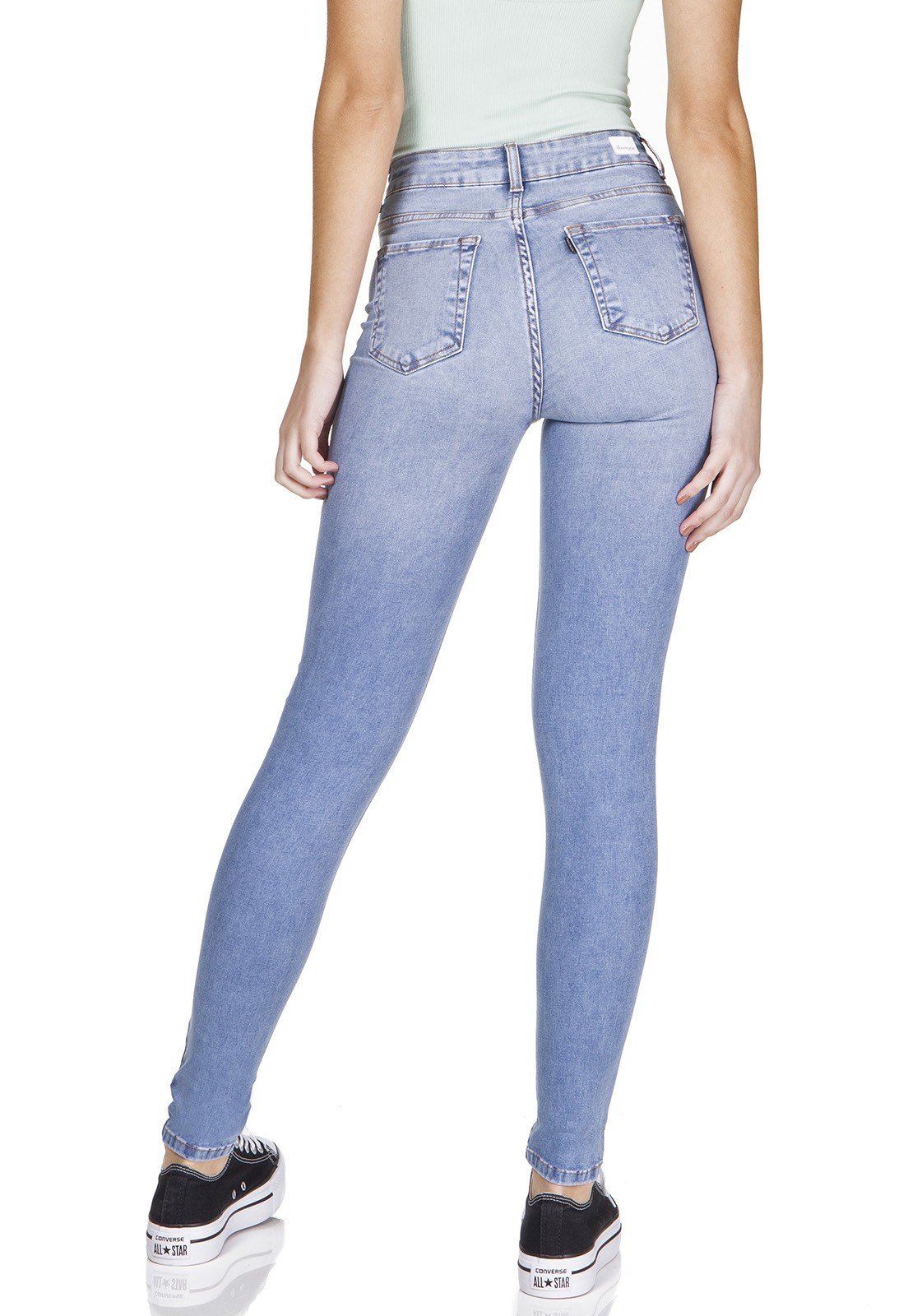 dz3191 calca jeans skinny media rasgo joelho denim zero costas prox