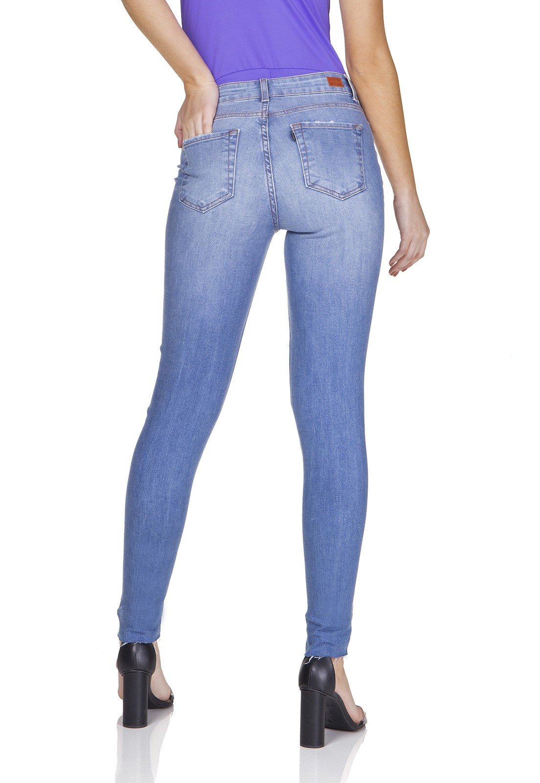 dz3189 calca jeans skinny media destroyed denim zero costas prox
