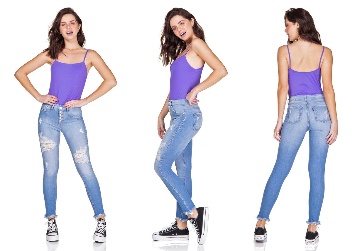 dz3199 calca jeans skinny cigarrete rasgada denim zero trio