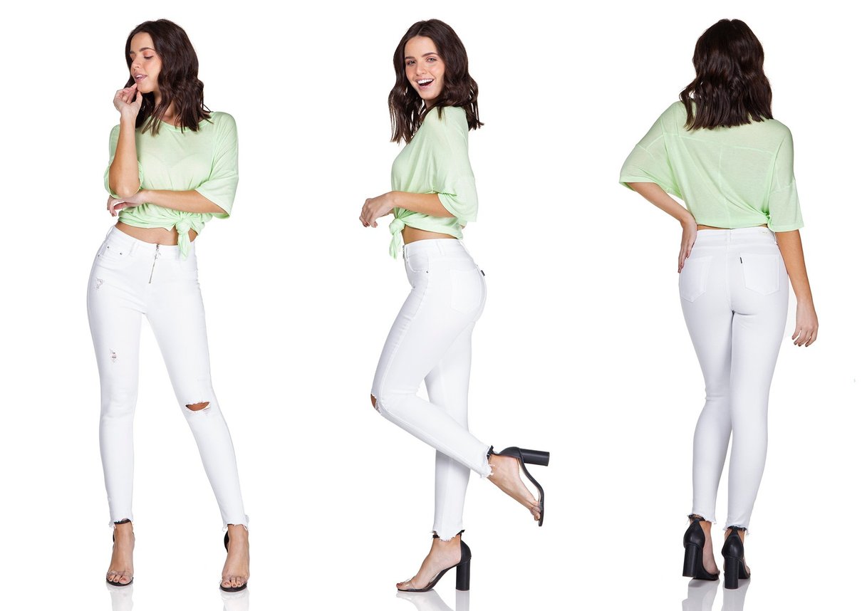 dz3194 calca skinny media cigarrete ziper frontral black and white branco tripla