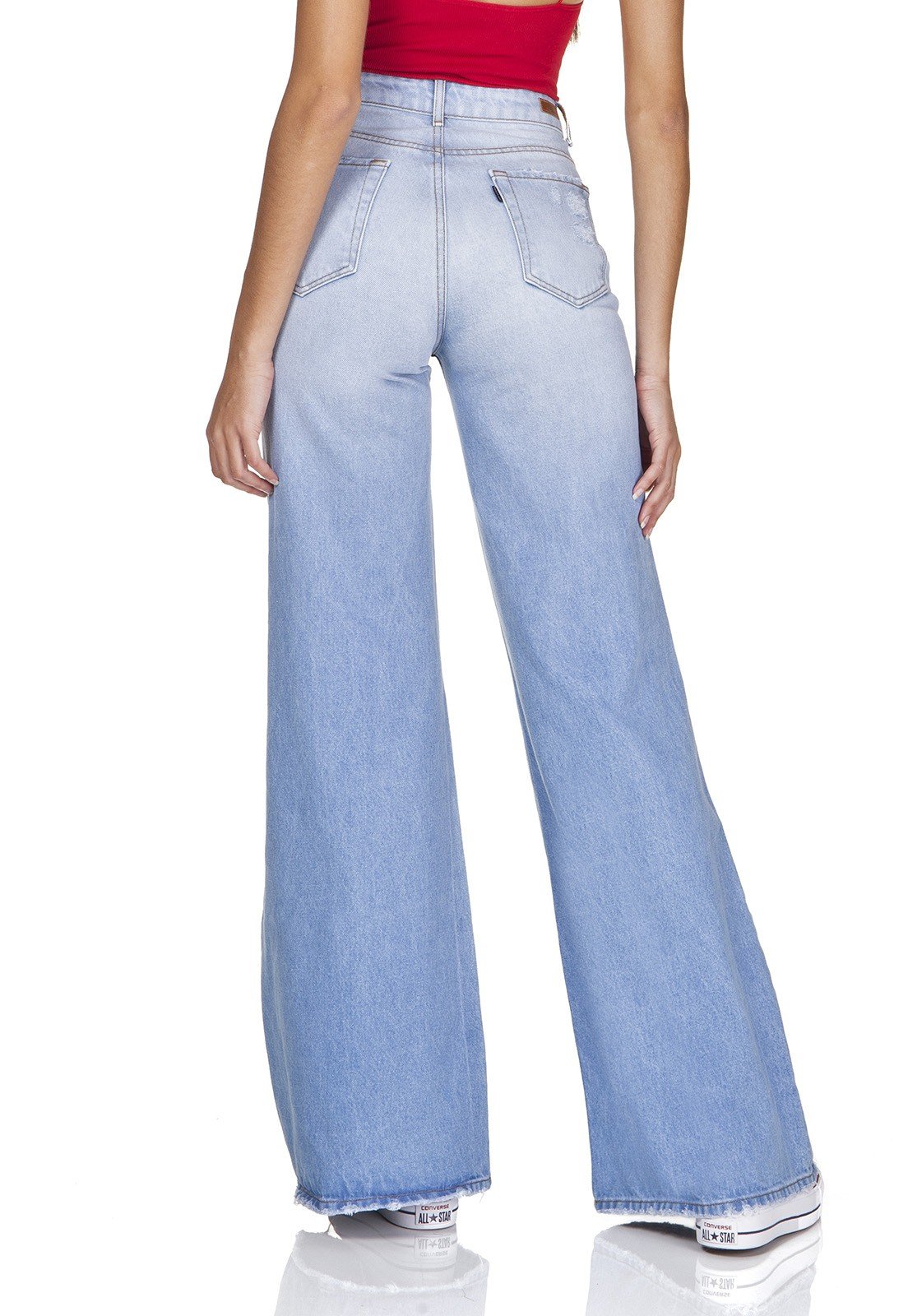 dz3210 calca jeans pantalona rasgos no joelho denim zero costas prox